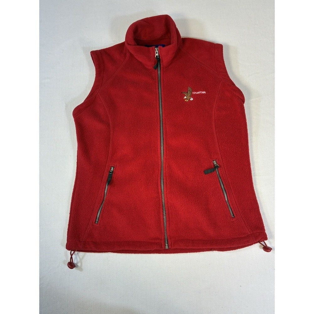 Vintage Turfer Sport‎ Fleece Vest Red Mens Large Edgartown Martha's Vineyard